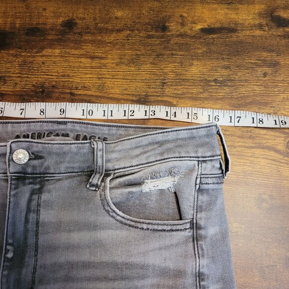 American Eagle Jeans 14 S Next Level Stretch Super Hi Rise Jegging Gray Wash - Picture 6 of 9